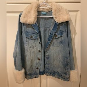 Show Me Your MuMu jean jacket with fur
